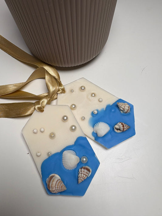 Ocean Breeze Wax Sachets – Set of 2 (Shells & Pearls Edition)