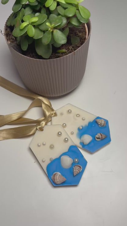 Ocean Breeze Wax Sachets – Set of 2 (Shells & Pearls Edition)
